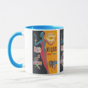 Mug Art de l'affiche de voyage de jeu de Las Vegas vin