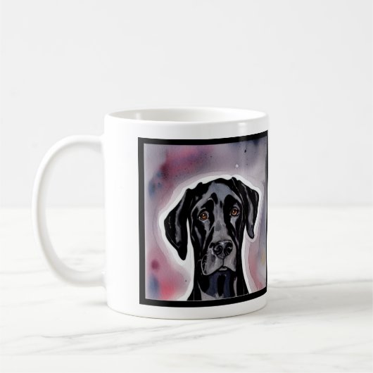 Mug Art de l'aquarelle noire (Gauche)