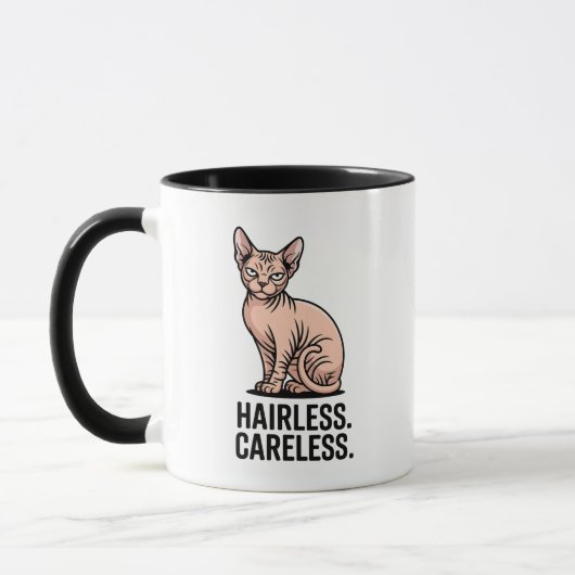 Mug Art de l'attitude du chat Sphynx sans poils et ins (Gauche)
