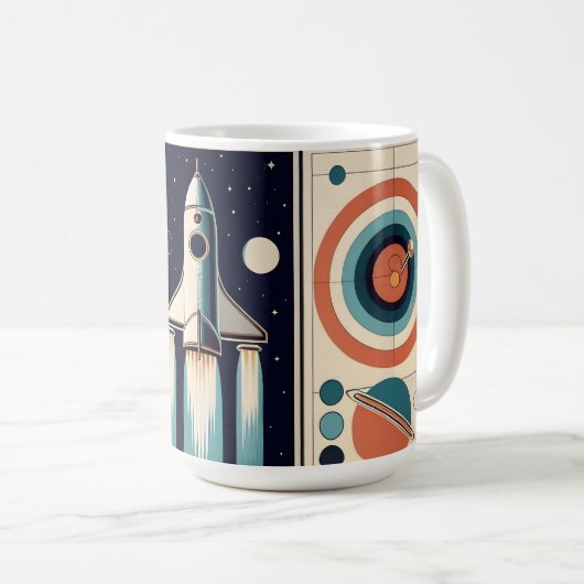 Mug Art de l'ère spatiale du milieu du siècle Navigati (Devant droit)