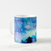 Mug Art de l'espace à l'aquarelle avec ciel nocturne e (Devant gauche)