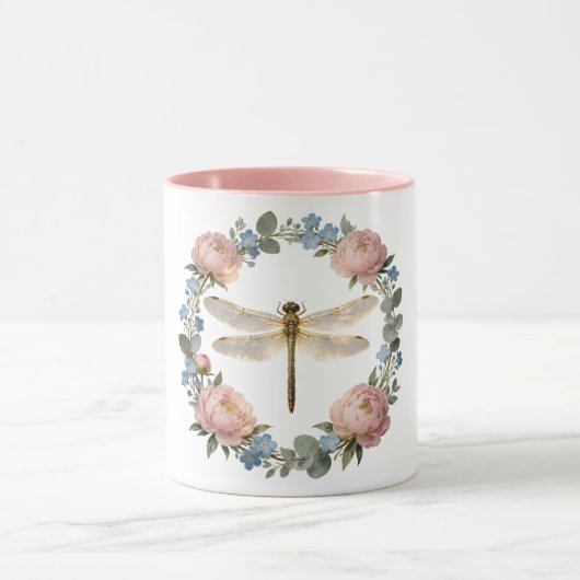 Mug Art de libellule à lueur éthérée (Centre)