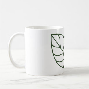 Mug Art de ligne de feuille verte minimaliste
