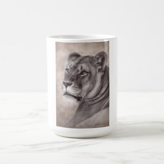 Mug Art de lionne dessiné à la main (Centre)