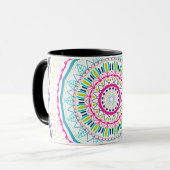 Mug Art de mandala coloré vibrant (Devant gauche)