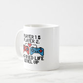 Mug Art de mariage Pixel Gamer (Devant gauche)