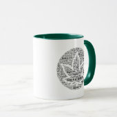 Mug Art de mot de feuille de pot de rock (Devant droit)
