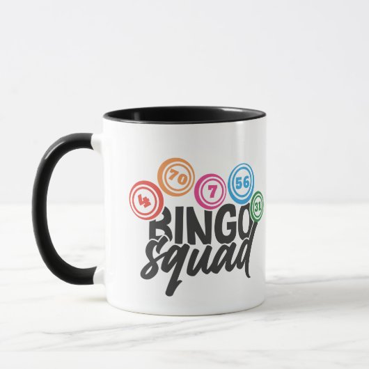 Mug art de mot d'équipe de Bingo drôle (Gauche)