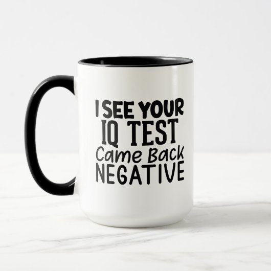 Mug Art de mot négatif amusant (Gauche)