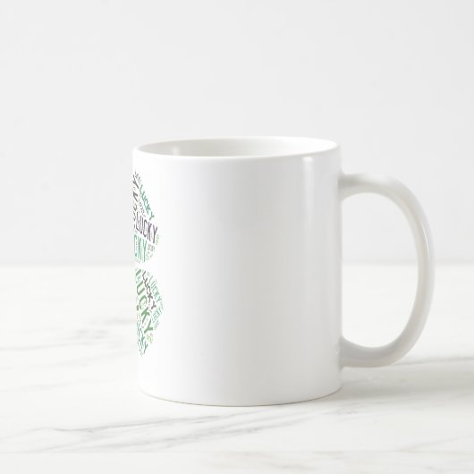 Mug Art de mot Trèfle Chanceux (Droite)