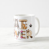 Mug Art de mots amateur de chat (Devant droit)