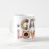 Mug Art de mots amateur de chat (Devant gauche)