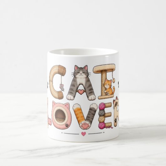 Mug Art de mots amateur de chat (Centre)