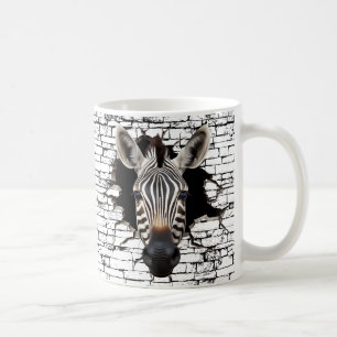 Mug Art de mur cassé Zèbre 3D – Safari réaliste