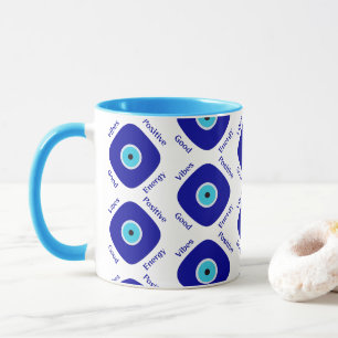 Mug Art de Nazar du mauvais œil, bonnes vibrations éne