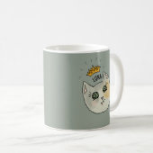 Mug Art de nom de chat personnalisé - Chat blanc dodu (Devant droit)