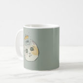 Mug Art de nom de chat personnalisé - Chat blanc dodu (Devant gauche)