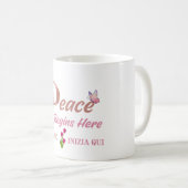 Mug Art de papillon de paix inspirant (Devant droit)