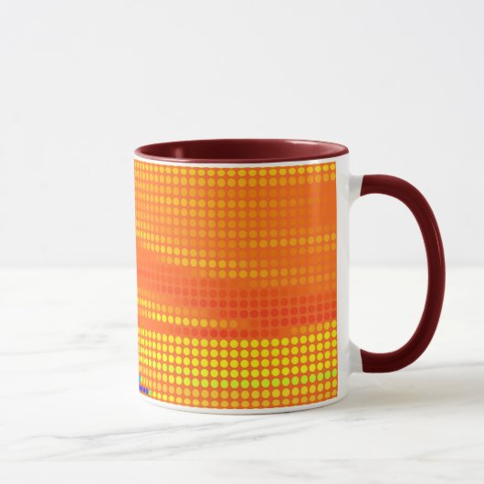 MUG ART DE POINTS DE COULEUR RETRO (Droite)