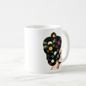 Mug Art de poster de disque vinyle rétro stylisé (Devant droit)