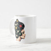 Mug Art de poster de disque vinyle rétro stylisé (Devant gauche)