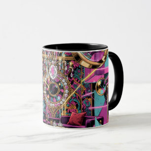 Mug Art de salon de luxe néon psychédélique