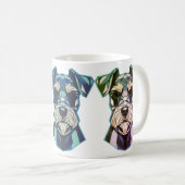 Mug Art de Schnauzer géométrique (Devant droit)