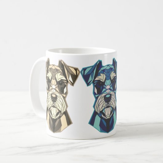 Mug Art de Schnauzer géométrique (Devant gauche)