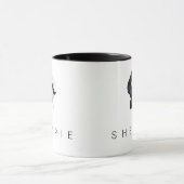Mug Art de Sheepadoodle moderne - Géométrique noir et (Centre)