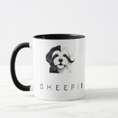 Mug Art de Sheepadoodle moderne - Géométrique noir et (Gauche)