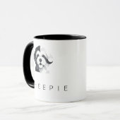 Mug Art de Sheepadoodle moderne - Géométrique noir et (Devant gauche)