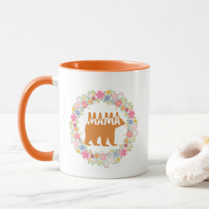 Mug Art de silhouette d'ours maman coloré