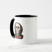 Mug Art de sticker crâne de vampire effrayant (Devant gauche)
