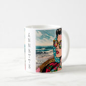 Mug Art de style BD | Femme regardant une danseuse de (Devant droit)