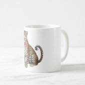 Mug Art de sublimation girly arc-en-ciel rose léopard (Devant droit)