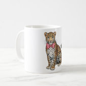 Mug Art de sublimation girly arc-en-ciel rose léopard (Devant gauche)