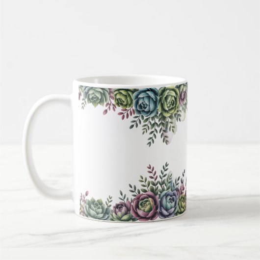 Mug Art de succulente élégant (Gauche)