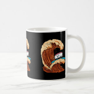 Mug Art de surfeur de sushi drôle chevauchant la vague