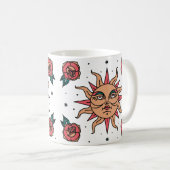 Mug Art de symbole de tatouage de soleil boho (Devant droit)