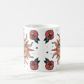 Mug Art de symbole de tatouage de soleil boho (Centre)