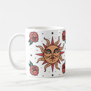 Mug Art de symbole de tatouage de soleil boho
