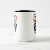 Mug Art de tatouage de crâne et de flammes du peloton (Centre)