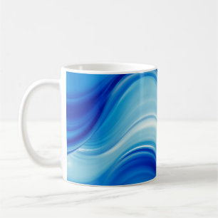 Mug Art de vague abstraite saphir scintillant
