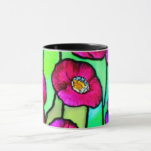 Mug Art de verre aux anémones (Centre)