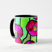 Mug Art de verre aux anémones (Devant gauche)