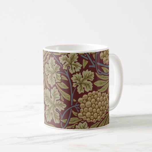 Mug Art de vigne rouge vert William Morris (Devant droit)