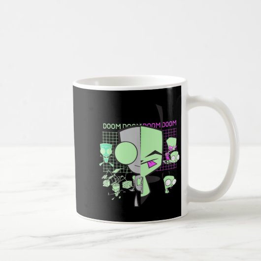 Mug Art de visage divisé techno grille de doom Gir Inv (Droite)