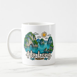 Mug Art de voyage dessiné à la main Hạ Long Vietnam Mo
