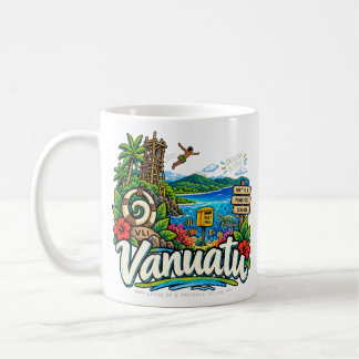 Mug Art de voyage dessiné à la main Vanuatu Monument