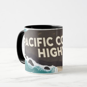 Mug Art de voyage rétro de la Pacific Coast Highway